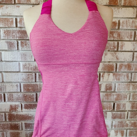 lululemon athletica Tops - Lululemon Pink CrissCross Strap Tank Sz6